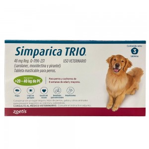 Simparica Trio 44 - 88lbs, 3 Chewable Tablets